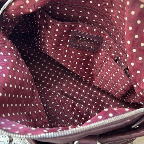 Furla Italian Leather Burgundy Tote Handbag - Picture 14 of 15